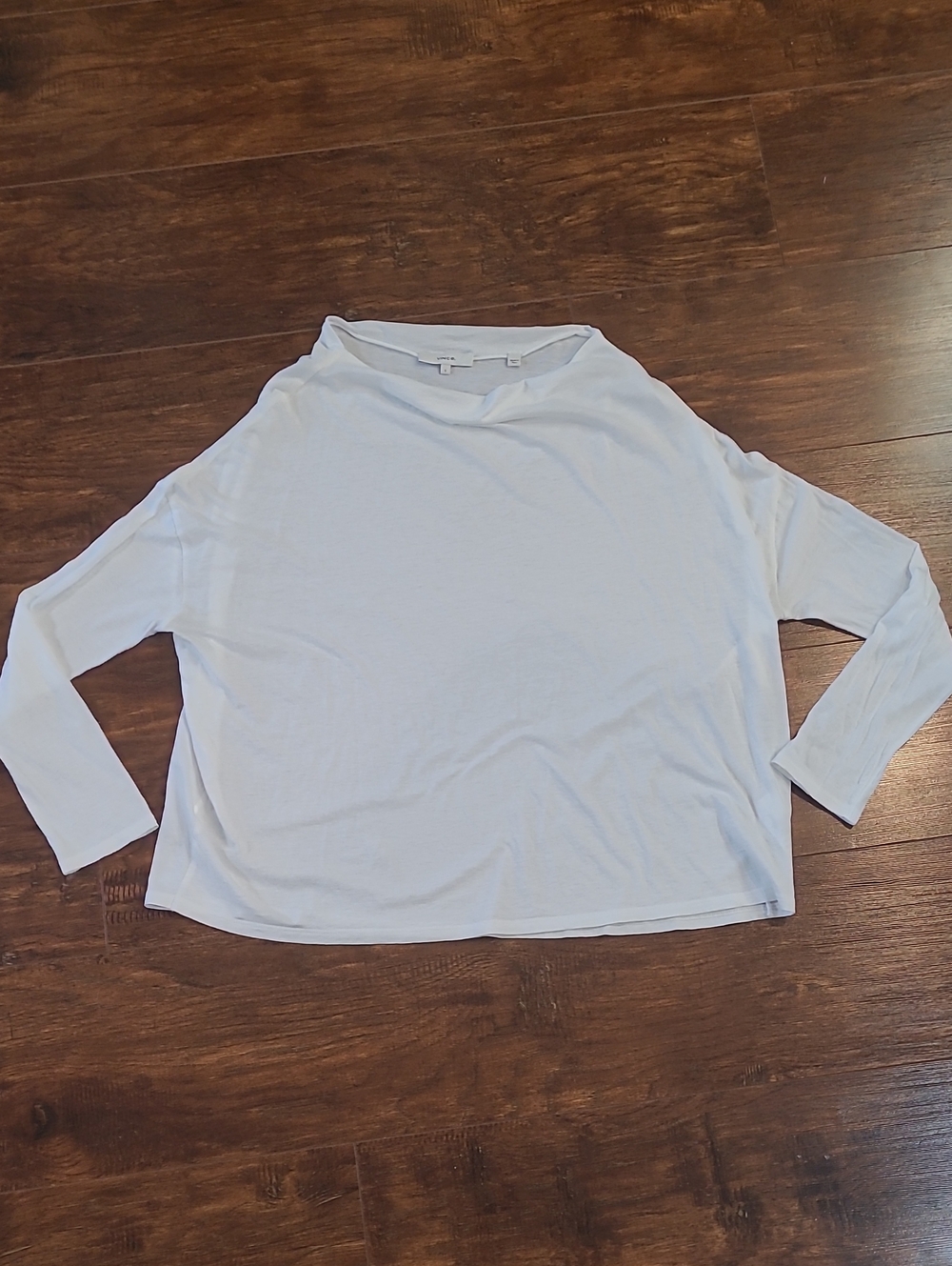 Vince White Long-Sleeve Lightweight Tee 100 Pima Cotton Weightless Size S